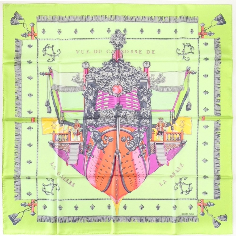 NWOT Hermes Scarf "Vue du Carrosse de la Galère -La Réale" 2